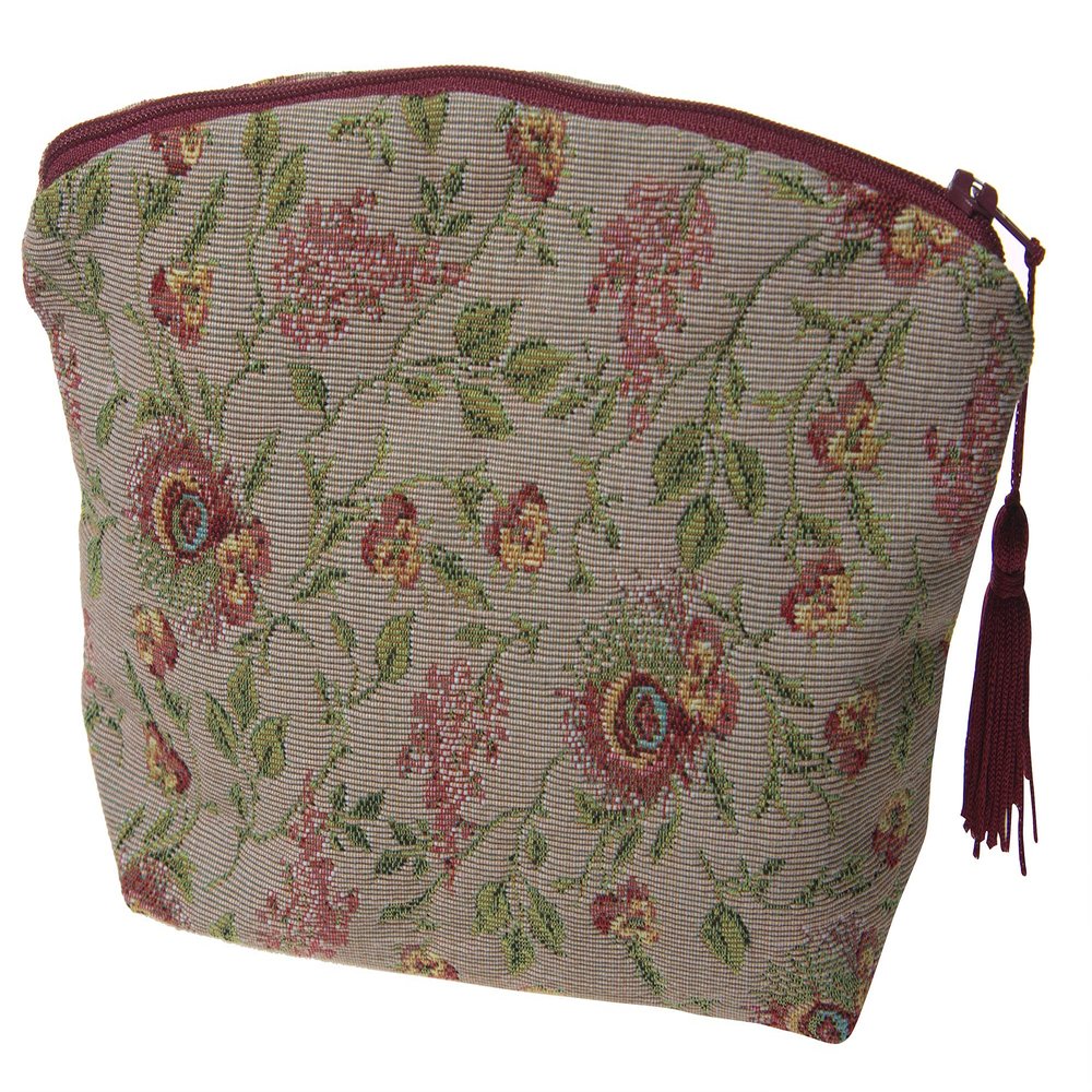 Broche Flowers Purse Tapestry Handbag - 8 in. x 6 in. Cotton by Charlotte Home Furnishings