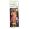 Divine Mercy Bookmark with Rosary Gift Set, Book Page Holder with Spanish Chaplet on The Back and Red Beaded Necklace with Crucifix view 1