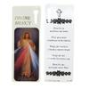 Divine Mercy Bookmark with Rosary Gift Set, Book Page Holder with Spanish Chaplet on The Back and Red Beaded Necklace with Crucifix view 2