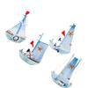 ARTIBETTER Decorative Sailboats Art Craft Ornament Mediterranean Style Sailboat Wooden Statue Adornment Fishing Boat Model Home Office Desktop Decor 4pcs (Random Style) Model view 1