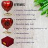SMIURNS Small Heart Keepsake Cremation Urn for Human Ashes - Mini Urns for Mom & Dad with Velvet Case Memorial, Funeral Urn for Adult with Brass Stand Urns for your Loved One (Red Heart) view 2