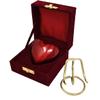 SMIURNS Small Heart Keepsake Cremation Urn for Human Ashes - Mini Urns for Mom & Dad with Velvet Case Memorial, Funeral Urn for Adult with Brass Stand Urns for your Loved One (Red Heart) view 3