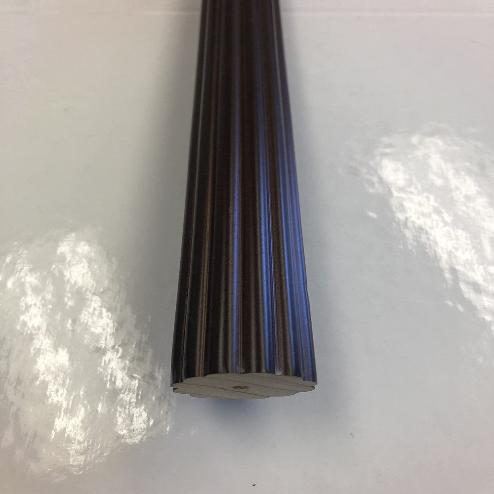 1 3/8 Inch Diameter Drapery Wood Fluted Curtain Rod 6 Ft (Espresso)