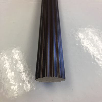 1 3/8 Inch Diameter Drapery Wood Fluted Curtain Rod 8 Ft (Espresso)