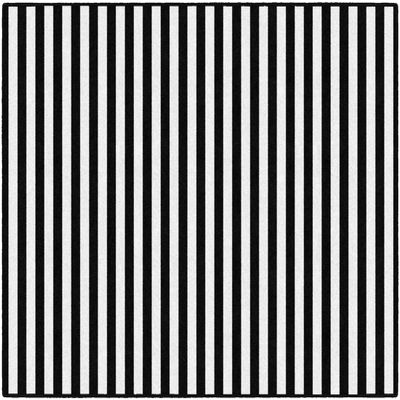 Flagship Carpets Simply Stylish Black & White Stripe Classroom Area Rug for Indoor Classroom Learning or Kid Bedroom Educational Play Mat, 5'x7'6"