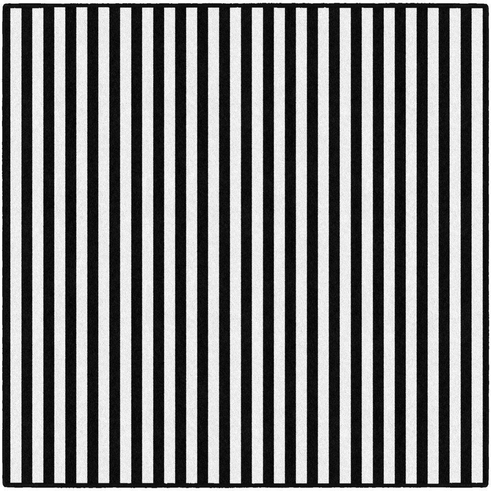 Flagship Carpets Simply Stylish Black & White Stripe Classroom Area Rug for Indoor Classroom Learning or Kid Bedroom Educational Play Mat, 5'x7'6"