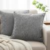 18x18 Throw Pillow Covers for Couch Pillows Ash Grey Set of 2, Decorative Stitched Hem Soft Textured Cozy Gray Chenille Cushions Covers Modern Farmhouse Square Covers for Sofa Pillows view 1