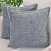 18x18 Throw Pillow Covers for Couch Pillows Ash Grey Set of 2, Decorative Stitched Hem Soft Textured Cozy Gray Chenille Cushions Covers Modern Farmhouse Square Covers for Sofa Pillows view 2