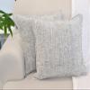 18x18 Pillow Covers for Couch Pillows Beige White & Black Set of 2, Decorative Soft Textured Cozy Chenille Cushions Covers, Modern Decorative Pillow Case Covers for Sofa Pillows view 3