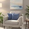 18x18 Pillow Covers Navy Blue Set of 2 Decorative Pillow Covers Square Textured Soft Cozy Chenille Cushion Covers with Blanket Stitch Hemmed Trim Decorative Edge for Living Room Sofa Bed view 3