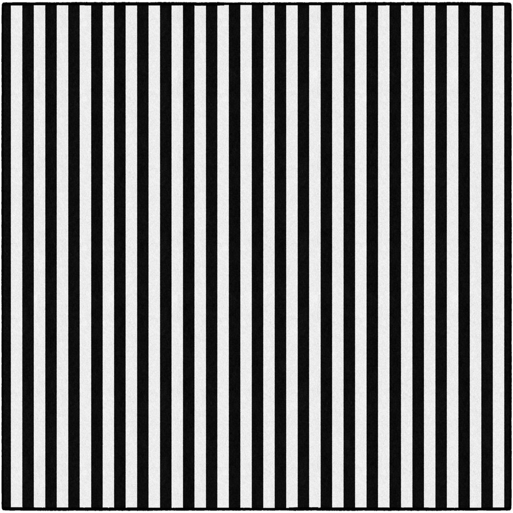 Flagship Carpets Simply Stylish Black & White Stripe Classroom Area Rug for Indoor Classroom Learning or Kid Bedroom Educational Play Mat, 7'6" x 12'