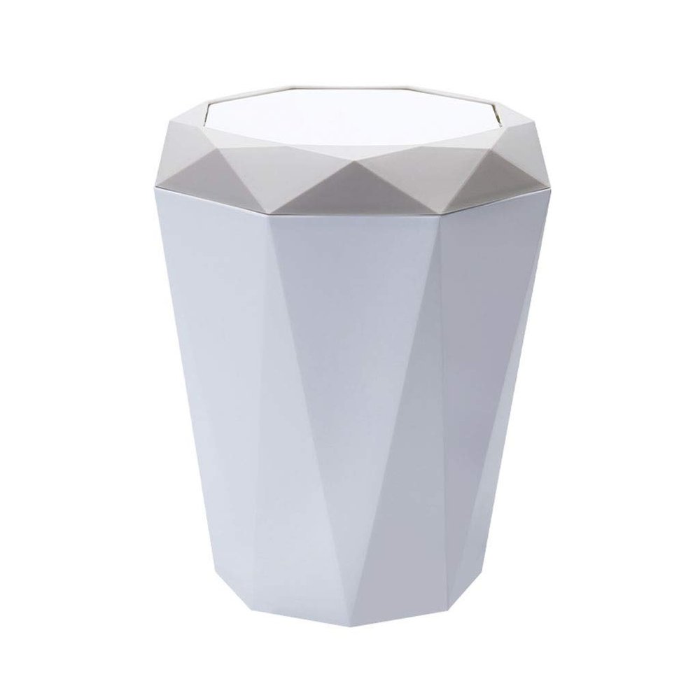 Garbage Bin for Kitchen Plastic Trash Can Home Living Room With Cover Large Living Trash Can Kitchen Bathroom Waste Paper Basket Blue Garbage storage bucket Wastebasket Recycling Bin ( Color : Gray )