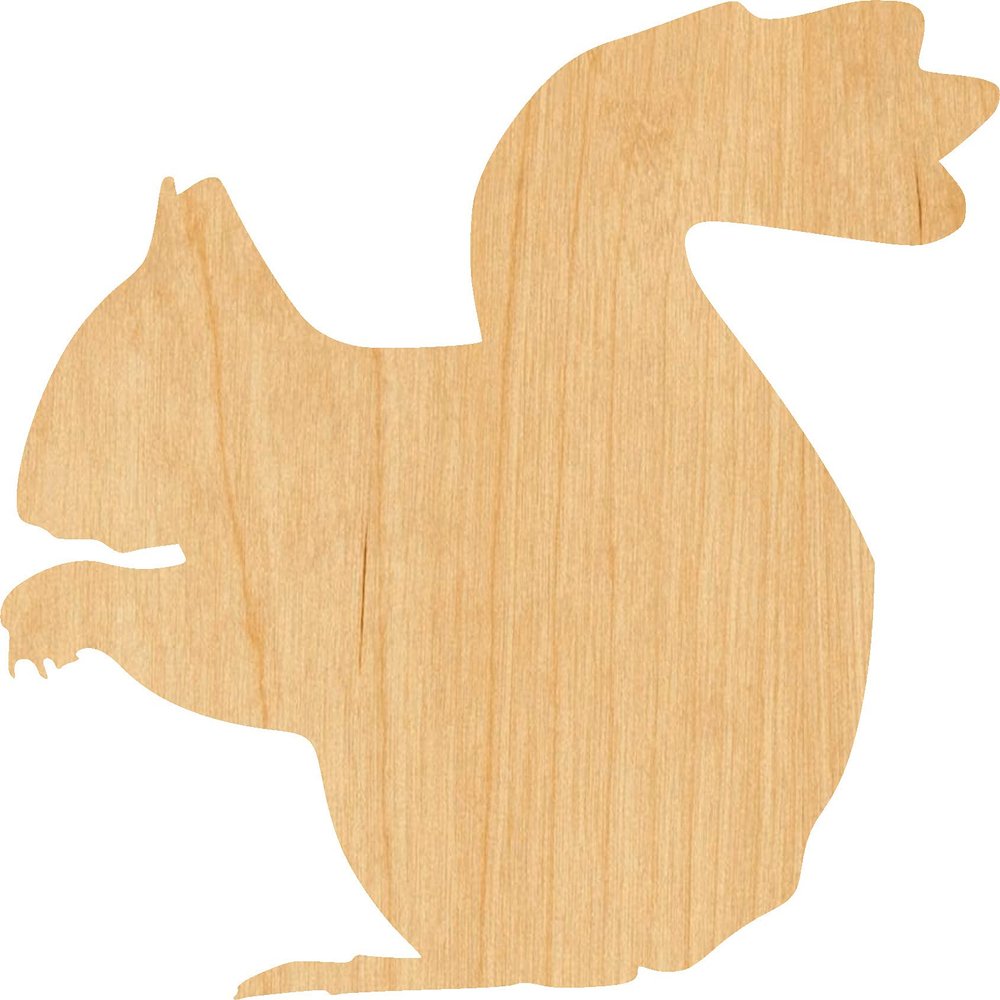Fat Squirel Laser Cut Out Wood Shape Craft Supply - 4 Inch