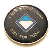25 Year NA Blue & Gold Diamond Style Recovery, Clean, Medallion, Chip, Coin, Token view 2