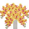 4 Pcs Artificial Orchid Flowers 9 Large Heads of Real Touch Vivid Phalaenopsis Orchid Flower Stem 36'' Tall, Artificial Flowers Branches for Home Decor, Office House Decoration-Yellow Phalaenopsis view 1