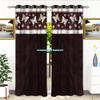 Indian Textured Home Bedroom Darkening Room Loha Linen Grommet Rod Pocket Exclusive Room Insulated Living Top Casual Pair Curtain Panel (Brown Butter Fly, Door Curtain 46" X 105" Each Panel) view 1