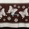 Indian Textured Home Bedroom Darkening Room Loha Linen Grommet Rod Pocket Exclusive Room Insulated Living Top Casual Pair Curtain Panel (Brown Butter Fly, Door Curtain 46" X 105" Each Panel) view 3