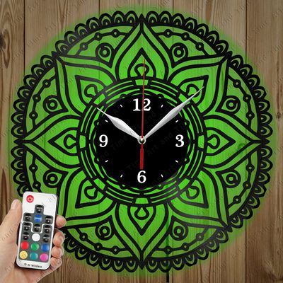 LED Vinyl Clock - Light Vinyl Wall Clock - Abstract - Custom Original Gift - Art LED Clock Design - Personalised LED Vinyl Record Wall Clock - Unique LED Light Home Decor