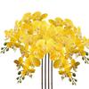 4 Pcs Artificial Orchid Flowers 9 Large Heads of Real Touch Vivid Phalaenopsis Orchid Flower Stem 31.5'' Tall, Artificial Flowers Branches for Home Decor, Office House Decor-Yellow Phalaenopsis view 1