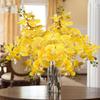 4 Pcs Artificial Orchid Flowers 9 Large Heads of Real Touch Vivid Phalaenopsis Orchid Flower Stem 31.5'' Tall, Artificial Flowers Branches for Home Decor, Office House Decor-Yellow Phalaenopsis view 3