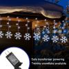 Minetom Christmas Snowflake Icicle Lights Outdoor - Plug-in 7ft 7 Drops 80LED Snowflake Lights, Connectable for Outdoor Porch Eaves Roof Pergola Canopy Christmas Decor (Blue and White) view 3