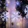 Minetom Christmas Snowflake Icicle Lights Outdoor - Plug-in 7ft 7 Drops 80LED Snowflake Lights, Connectable for Outdoor Porch Eaves Roof Pergola Canopy Christmas Decor (Blue and White) view 4