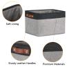 DULLEMELO Fabric Baskets for Storage, Rectangular Fabric Storage Bins Collapsible, Perfect for Shelves, Closets, Nursery, Empty Gift Baskets (3-Pack Medium-15 inch X 11 inch X 9.5 inch , Black&Grey) view 3