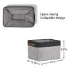 DULLEMELO Fabric Baskets for Storage, Rectangular Fabric Storage Bins Collapsible, Perfect for Shelves, Closets, Nursery, Empty Gift Baskets (3-Pack Medium-15 inch X 11 inch X 9.5 inch , Black&Grey) view 4