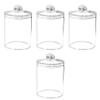 Cabilock 4pcs Acrylic Storage Containers Covers Multifunctional Organizer for Cosmetics Toothpicks and Bathroom Essentials Transparent Design for Easy Visibility and Access view 1