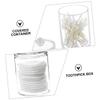 Cabilock 4pcs Acrylic Storage Containers Covers Multifunctional Organizer for Cosmetics Toothpicks and Bathroom Essentials Transparent Design for Easy Visibility and Access view 2