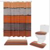Plelat 4 Piece Bathroom Mat Sets, Rustic Farm Wood Orange Grey Brown Doormats Decor Shower Curtain Rugs Bath Mat Non-Slip Toilet Seat Cover Bathroom Mat view 1