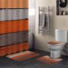 Plelat 4 Piece Bathroom Mat Sets, Rustic Farm Wood Orange Grey Brown Doormats Decor Shower Curtain Rugs Bath Mat Non-Slip Toilet Seat Cover Bathroom Mat view 2