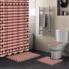 4 Piece Bathroom Mat Sets, Country Star Berry Red Buffalo Plaid Doormats Decor Shower Curtain Rugs Bath Mat Non-Slip Toilet Seat Cover Bathroom Mat view 2