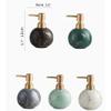 Soap Dispenser Ceramic Soap Pump Marble Pattern Lotion Bottle Bathroom Ornaments Luxury Home Bathroom Round Soap Bottle (Color : White Bottle, Size : 300ml) view 2