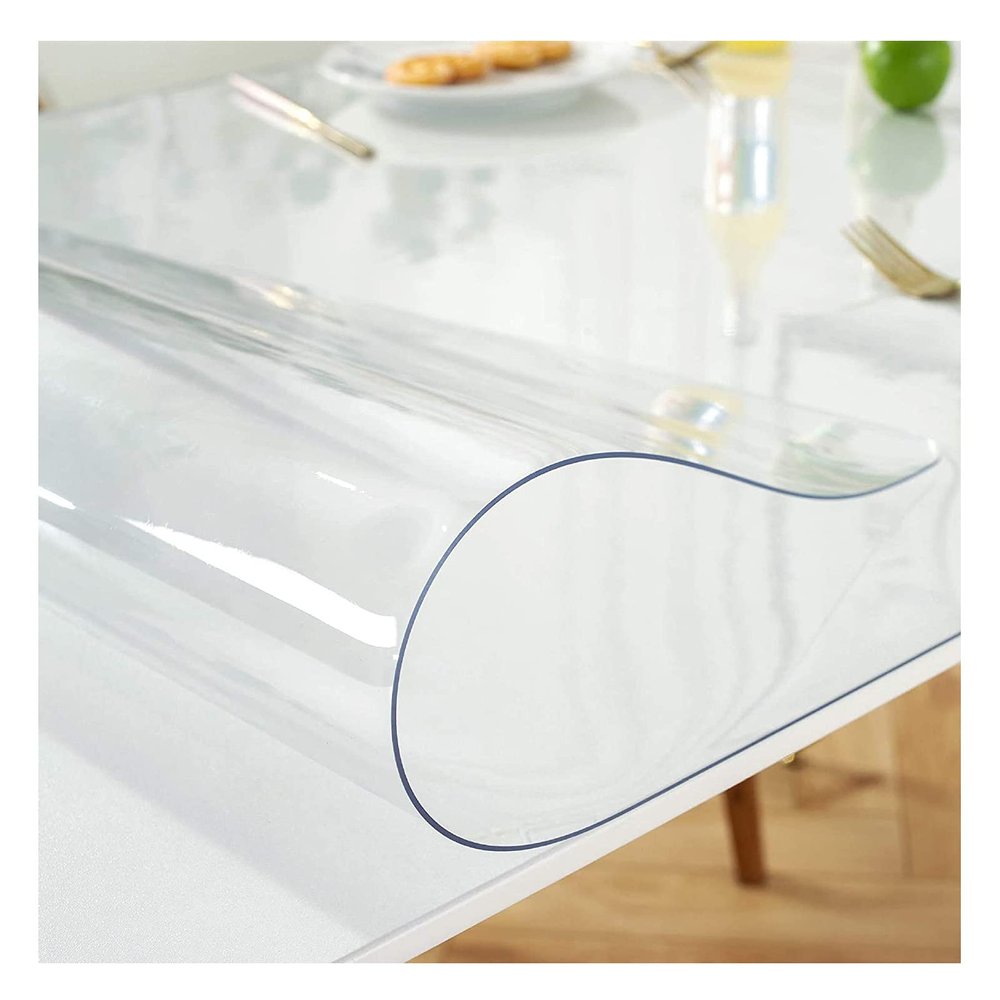 2Mm Clear Desk Cover Protector Soft Glass Dining Tablecloth PVC Plastic Table Protector Cover Waterproof Wipeable Table Pads for Kitchen, Outdoors, Picnic, Camping, Holiday,20 x 120 Inch(50x304cm)