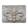 4 Piece Fleur-De-Lis Waterproof Fabric Bathroom Sets with Non-Slip Rugs, Toilet Lid Cover and Bath Mat, Waterproof Shower Curtain with Standard Size view 4