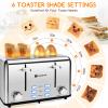 Aigostar Toaster 4 Slice 1.6" Wide Slot Stainless Steel Toasters with Bagel, Reheat, Cancel, Defrost Function, 6 Shade Settings, Removable Crumb Tray, 1550W, Best Rated Prime 4 Slice Toasters view 3
