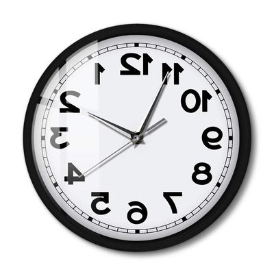 Counter Clockwise Backwards Clock Home Decor Sound Activated Wall Clock Silent Non Ticking Wall Watch with Metal Frame