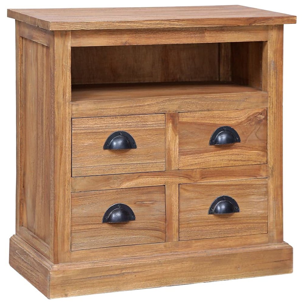 (Fast Shipments)Kitchen Storage Sideboard Buffet Cupboard, Free Standing Storage Chest Cabinets and Open Shelf, Modern Console Sofa Table for Living Room Side Cabinet 23.6"x11.8"x23.6" Solid Teak