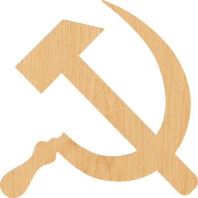 Hammer And Sickle Laser Cut Out Wood Shape Craft Supply - 4 Inch