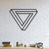 LaModaHome Designed Triangle Decorative Metal Plate Black Wall Dcor,Living Room, Bedroom, Kitchen, Bathroom Interior Decoration, Wall Hanging view 1