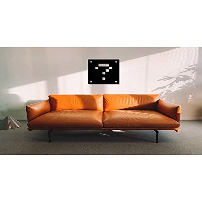 LaModaHome Pixel Question Mark? Table Metal Wall Art Black Wall Dcor,Living Room, Bedroom, Kitchen, Bathroom Interior Decoration, Wall Hanging