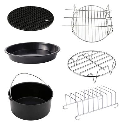 Beaupretty 6pcs Air Fryer Accessories Set Baking Pans and Pizza Tray for Cooking Roasting and Baking Food-grade Material Dishwasher Safe for Cakes Casseroles and More