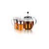 BODUM K1801-16CAR Assam Set Plunger Teapot with Lid and Stainless Steel Filter 1.0 L with 2 Glass Cups Stainless Steel Handle 0.35 L view 1