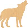 Howling Wolf Laser Cut Out Wood Shape Craft Supply - 4 Inch view 1
