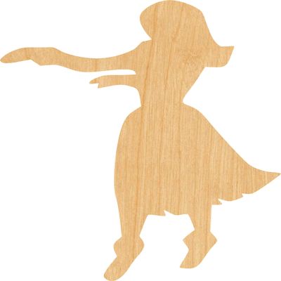 Hula Girl 2 Laser Cut Out Wood Shape Craft Supply - 4 Inch