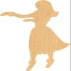 Hula Girl 2 Laser Cut Out Wood Shape Craft Supply - 4 Inch view 1