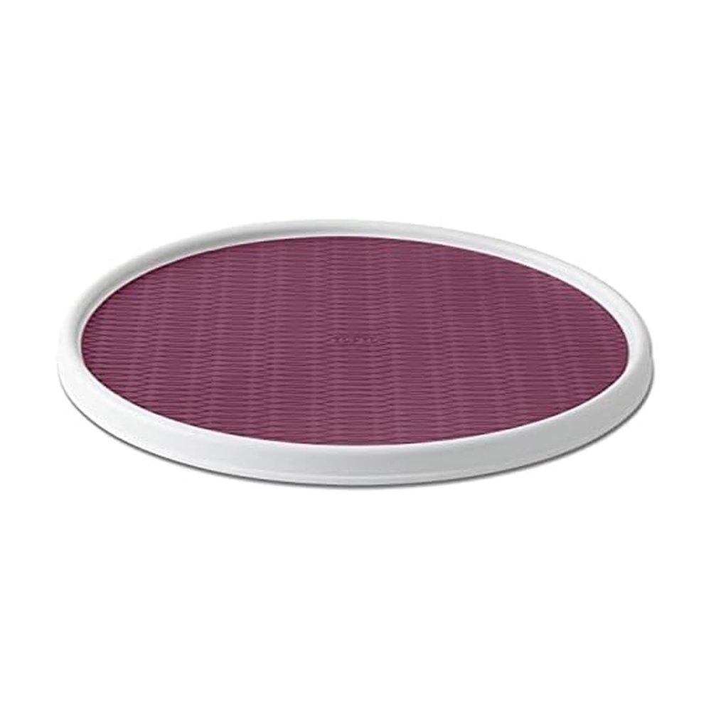 Copco Non-Skid Pantry Cabinet Lazy Susan Turntable, 18-Inch, White/Purple