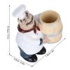 Fdit Resin Chef Statue, Cute Chef Statue Toothpick Holder, Restaurant Decoration Nordic Figurine Tabletop Decoration for Counter Kitchen Bistro Home view 2