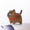 IMIKEYA Sandalwood Cat Ornament Desktop Cat Decor Pen Holder Small Carving Craft Adornment for Home Office Desk Accessories view 2